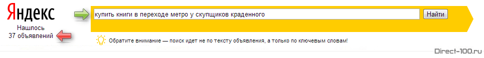 Широкое соответствие ключевых фраз в Яндекс Директе